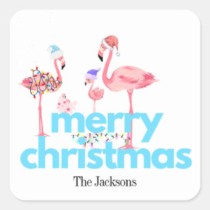 Flamingo Moderne Kerst stickers