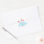 Flamingo Moderne Kerst stickers (Envelop)