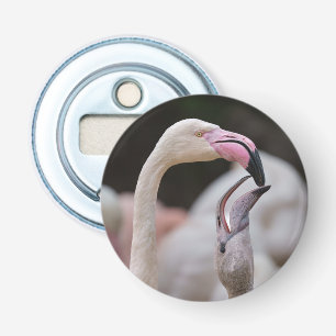 Flamingo Moeder en Baby Button Flesopener