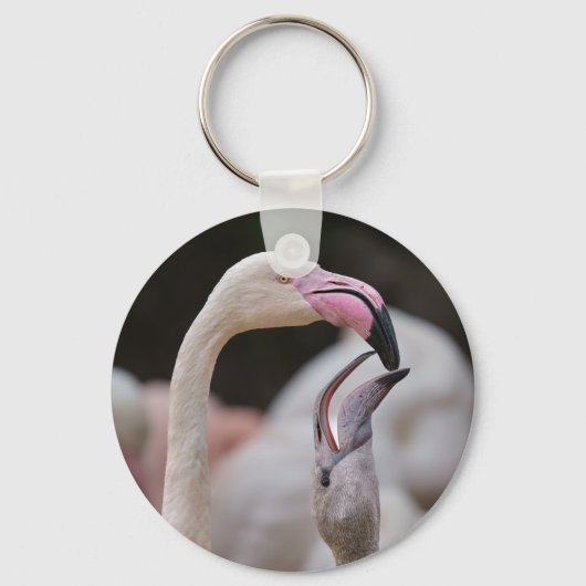 Flamingo Moeder en Baby Sleutelhanger (Voorkant)