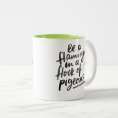 flamingo-mok tweekleurige koffiemok (Voorkant rechts)