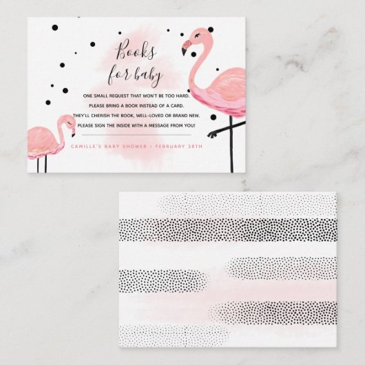Flamingo Mom Breng een Boek Aanvraag Boeken voor B Informatiekaartje (Voorkant / Achterkant)