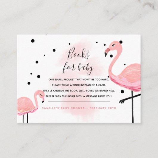 Flamingo Mom Breng een Boek Aanvraag Boeken voor B Informatiekaartje (Voorkant)