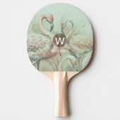 Flamingo-monogram gepersonaliseerd tafeltennisbatje (Voorkant)