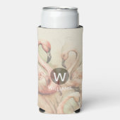 Flamingo Monogram Op Maat Seltzer Blikjeskoeler (Seltzer Voorkant)
