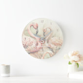Flamingo Monogram Sjabloon Wandklok (Huis)