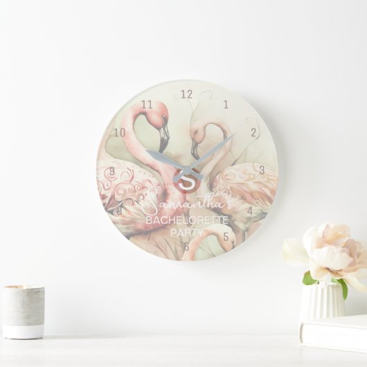 Flamingo Monogram Sjabloon Wandklok (Huis)