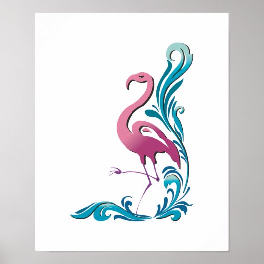 flamingo motief ontwerp poster (Voorkant)