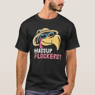 Flamingo motief voor tuin en zwembad met spreuk t-shirt