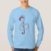 Flamingo Music Note Long-hoeve T-Shirt (Voorkant)