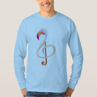 Flamingo Music Note Long-hoeve T-Shirt