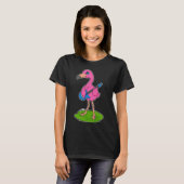 Flamingo Musician Guitar Music T-shirt (Voorkant volledig)