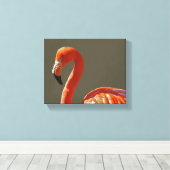 Flamingo muur kunst canvas afdruk (Insitu (Houten vloer))