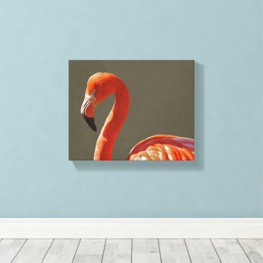 Flamingo muur kunst canvas afdruk (Insitu (Houten vloer))