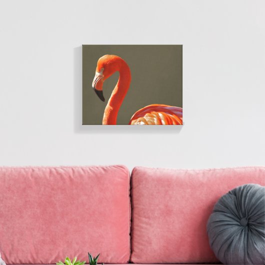 Flamingo muur kunst canvas afdruk (Insitu (Woonkamer))