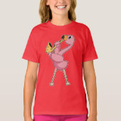 Flamingo Muzikant Saxofoonmuziek T-shirt (Voorkant)