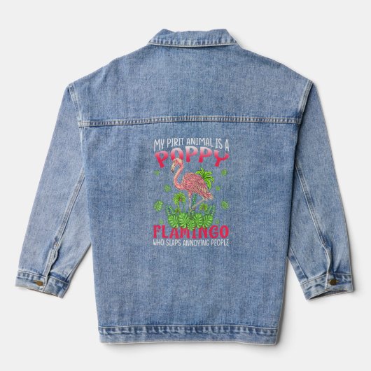Flamingo My Spirit Animal is papy Flamingo Denim Jacket (Achterkant)