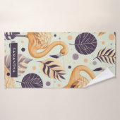  Flamingo Naadloos Badhanddoek (Badhanddoek)