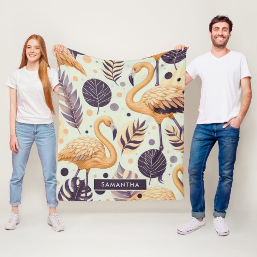  Flamingo Naadloos Fleece Deken (In situ)