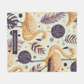  Flamingo Naadloos Fleece Deken (Voorkant (Horizontaal))