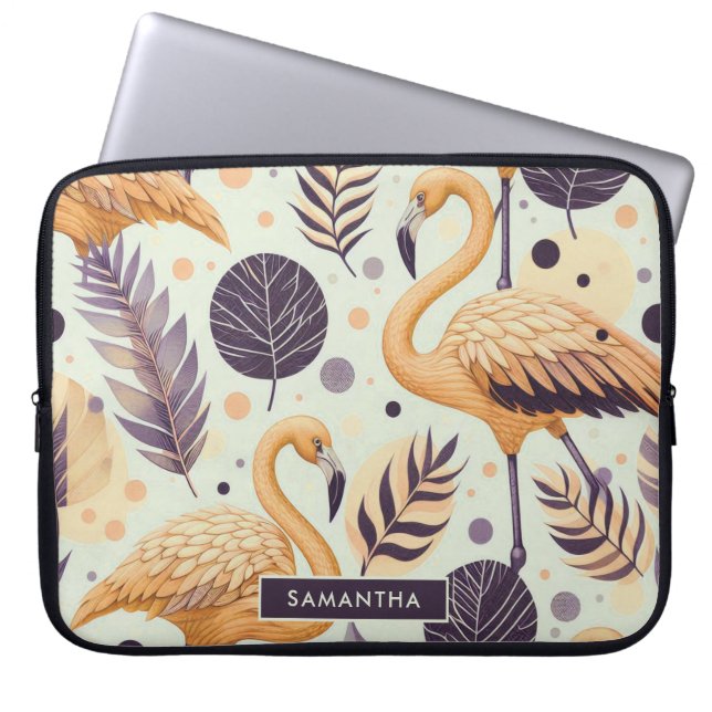  Flamingo Naadloos Laptop Sleeve (Voorkant)