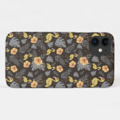 Flamingo naadloos met bloemen en bladeren Case-Mate iPhone case (Achterkant (horizontaal))