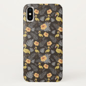 Flamingo naadloos met bloemen en bladeren Case-Mate iPhone case (Achterkant)
