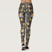 Flamingo naadloos met bloemen en bladeren leggings (Achterkant)