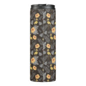 Flamingo naadloos met bloemen en bladeren thermosbeker (Achterkant)
