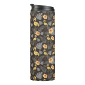 Flamingo naadloos met bloemen en bladeren thermosbeker (Geroteerd rechts)