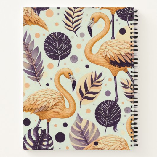 Flamingo Naadloos Notitieboek (Achterkant)