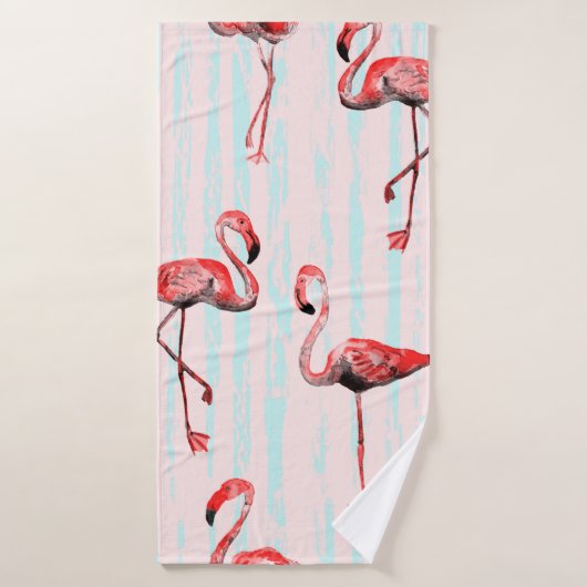 Flamingo naadloos patroon badhanddoek (Badhanddoek)