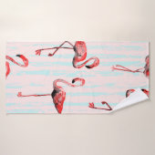 Flamingo naadloos patroon badhanddoek (Badhanddoek)