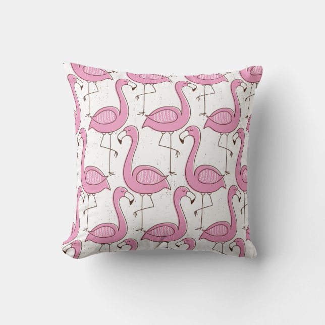 Flamingo naadloos patroon,  exotisch ontwerp kussen (Voorkant)