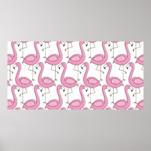 Flamingo naadloos patroon, exotisch ontwerp poster