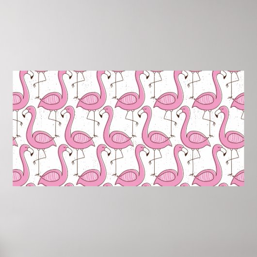 Flamingo naadloos patroon,  exotisch ontwerp poster (Voorkant)