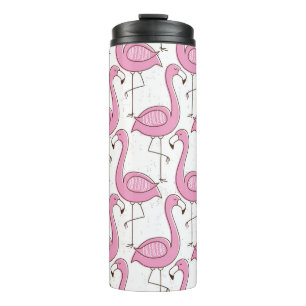 Flamingo naadloos patroon, exotisch ontwerp thermosbeker
