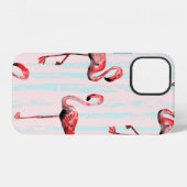 Flamingo naadloos patroon iPhone hoesje (Achterkant horizontaal)
