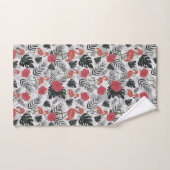 Flamingo naadloos patroon met florale achtergrond bad handdoek (Handdoek)