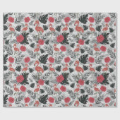 Flamingo naadloos patroon met florale achtergrond cadeaupapier (Vlak)