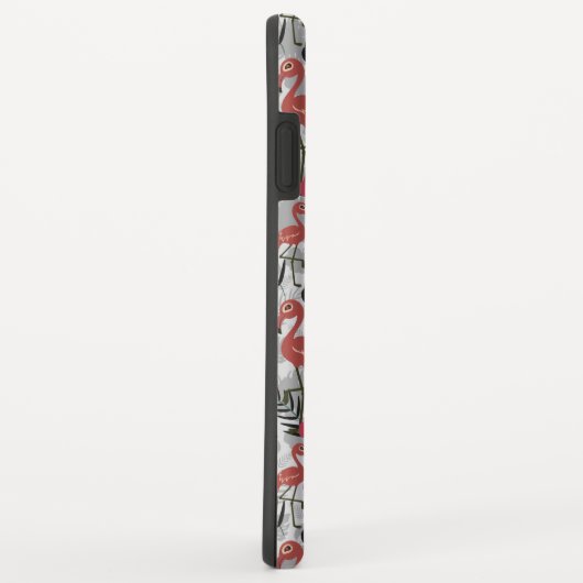 Flamingo naadloos patroon met florale achtergrond Case-Mate iPhone case (Achterkant/rechts)