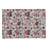 Flamingo naadloos patroon met florale achtergrond kussensloop (Voorkant-Rechts)
