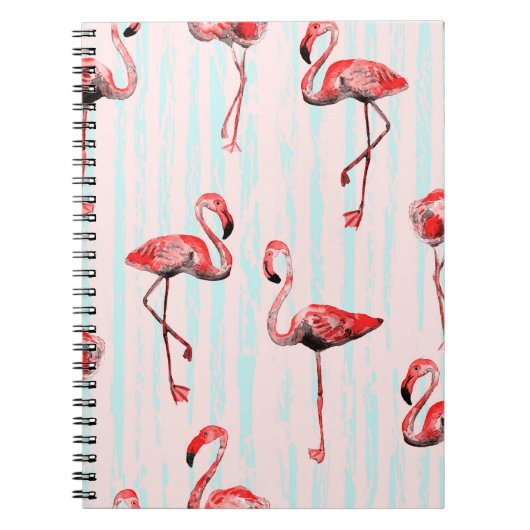 Flamingo naadloos patroon notitieboek (Voorkant)