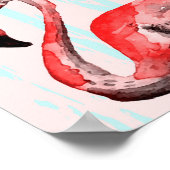 Flamingo naadloos patroon poster (Hoek)