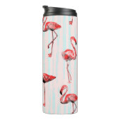 Flamingo naadloos patroon thermosbeker (Geroteerd rechts)