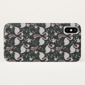 Flamingo naadloos patroonwit op donkere achtergron Case-Mate iPhone case (Achterkant (horizontaal))