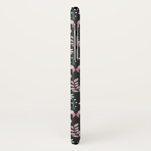 Flamingo naadloos patroonwit op donkere achtergron Case-Mate iPhone case (Achterkant/links)