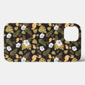 Flamingo naadloze gele en witte bloemen Case-Mate iPhone case (Achterkant (horizontaal))
