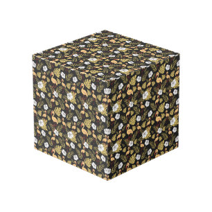 Flamingo naadloze gele en witte bloemen kubus