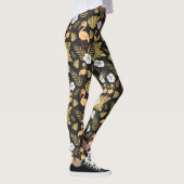 Flamingo naadloze gele en witte bloemen leggings (Rechts)